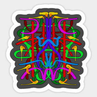 Abstract Symmetrical Colorful Ribbon Sticker